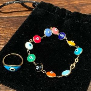 Evil eye ring and bracelet